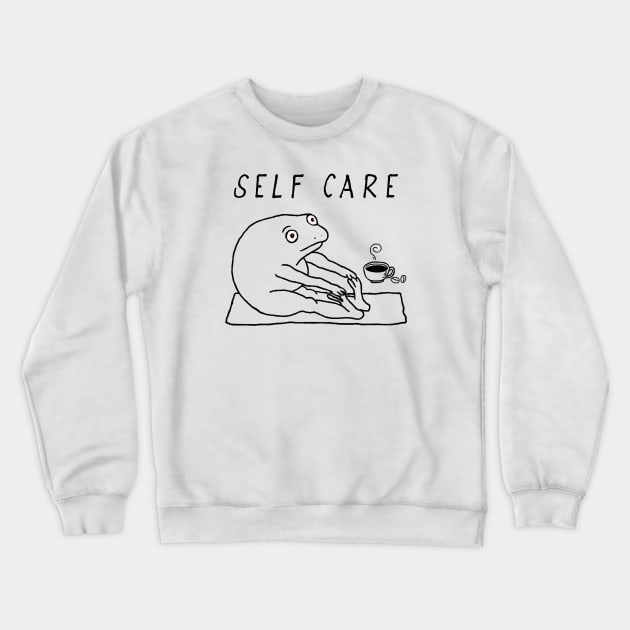 Funny Frog Self Care yoga Crewneck Sweatshirt by MasutaroOracle